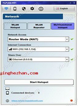 打开MyPublicWiFi软件并设置参数