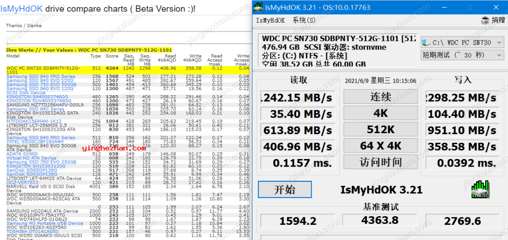 IsMyHdOK硬盘测试结果截图