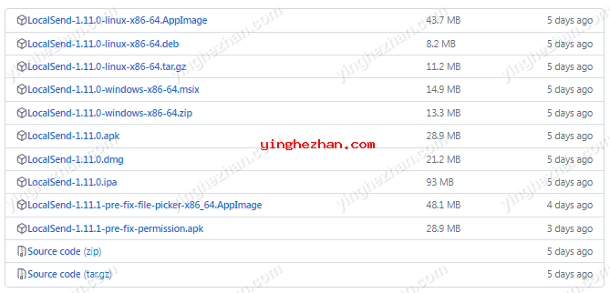 LocalSend支持的系统列表