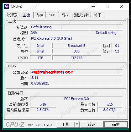 CPU-Z检测主板界面