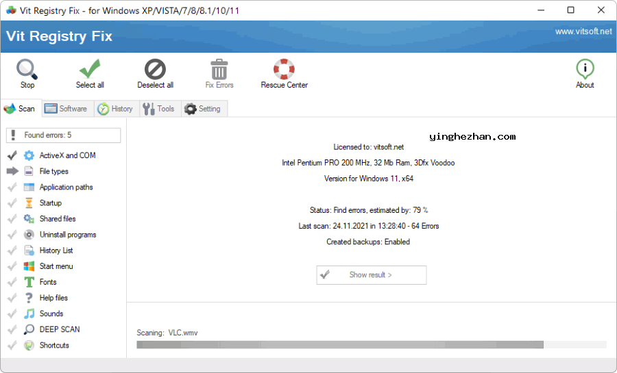 注册表修复工具-Vit Registry Fix-修复扫描清除注册表中的错误