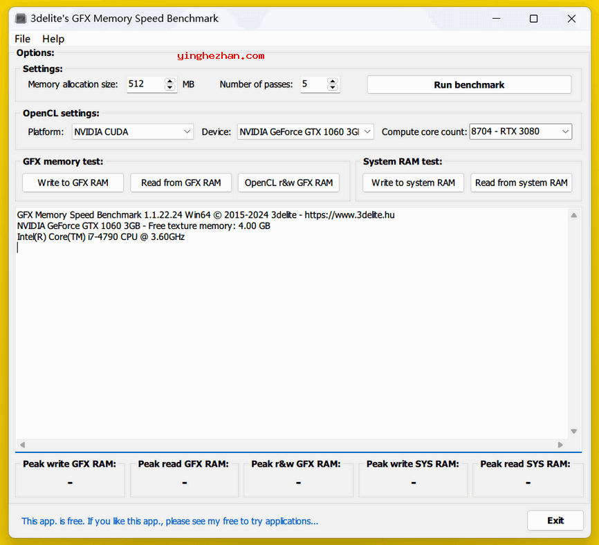 免费内存测试软件-GFX Memory Speed Benchmark-内存基准测试与测速