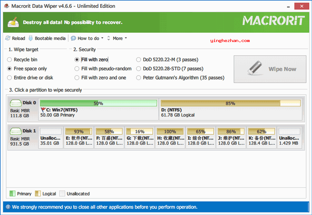 数据文件永久删除工具-Macrorit Data Wiper-磁盘数据擦除工具